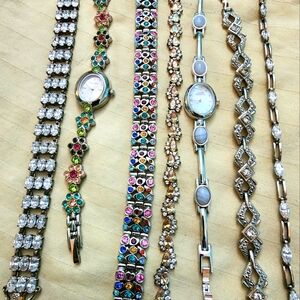 Elegant Silver and Multicolor Bracelet Set